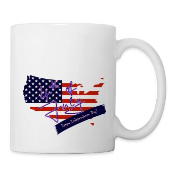 Happy Independence Day - Tasse - Weiß - Rechts