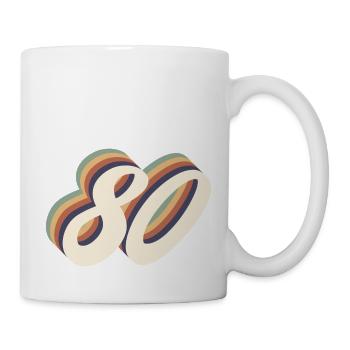 80ème anniversaire vintage - Mug blanc - blanc - Droite
