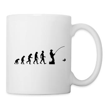 Evolution fischen Angler - Tasse - Weiß - Rechts