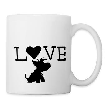 Ich liebe Hunde, West Highland White Terrier - Tasse - Weiß - Rechts