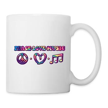 Hippie Peace Love Music - Tasse - Weiß - Rechts