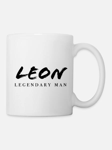 LEON legendary man Claim Marke | Vectorgraphic - Tasse - Weiß