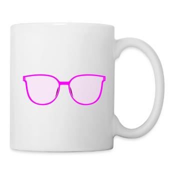 Brille Cateye Sonnenbrille pink rosa & himmelblau - Tasse - Weiß - Rechts