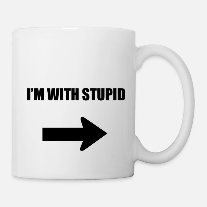 Ich bin mit dumm - schwarz - Tasse - Weiß