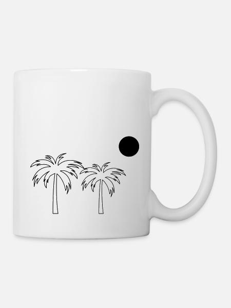 Palmen - Tasse - Weiß