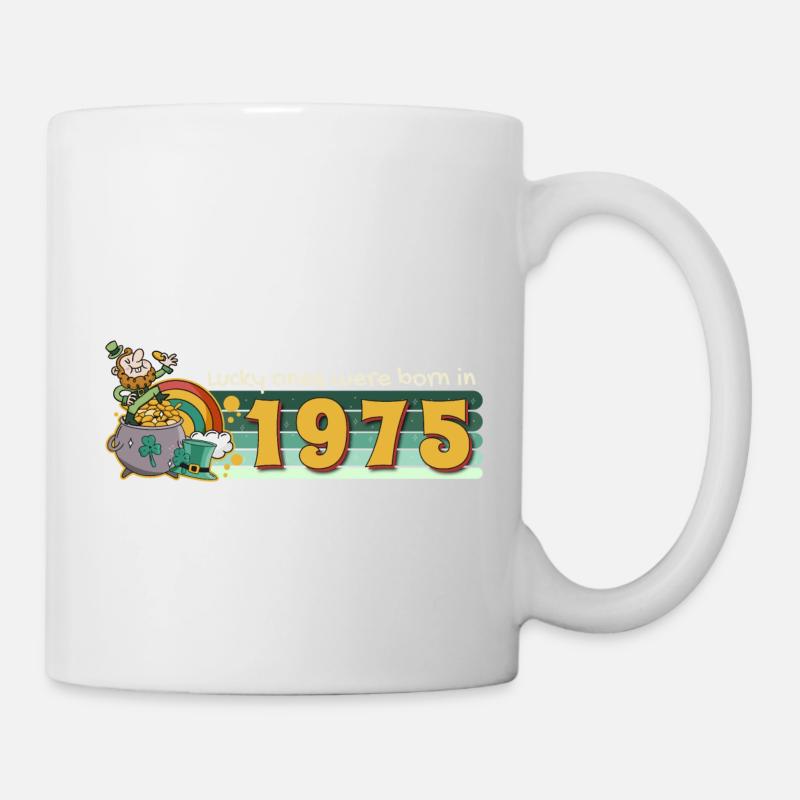 Les chanceux sont nés en 1975 tee St. Patrick’s - Mug blanc - blanc