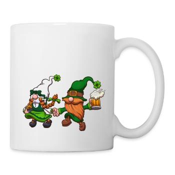 Hüpfende St. Patrick's Day Zwerge - Tasse - Weiß - Rechts