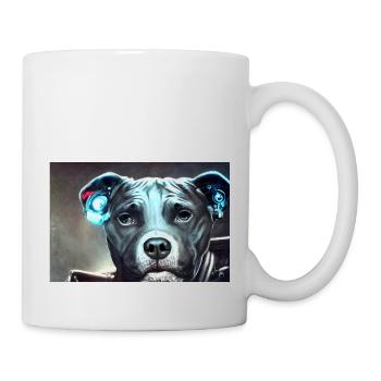 Sci-Fi Pitbull - Tasse - Weiß - Rechts