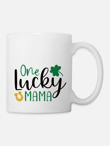 Design One lucky mama - Mug blanc - blanc