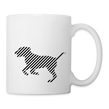 Chien Rayé noir - La touche d'originalité - Mug blanc - blanc - Droite
