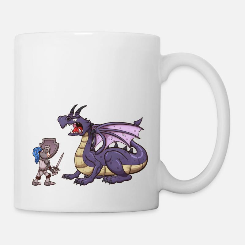 Knight VS Dragon - Mug - white
