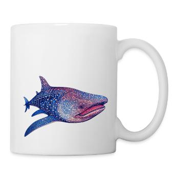 A whale shark is the largest living fish - Mug - white - Right
