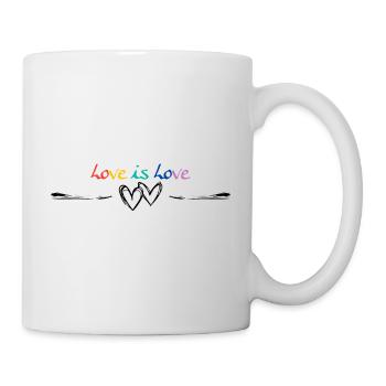 Herzen Symbol Hearts Love is love - Tasse - Weiß - Rechts
