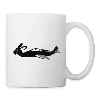 Bunny Air flying bunny spread VECTORGRAPHIC - Mug - white - Right