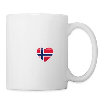 Norwegen Flagge Herzschlag Urlaub Geschenk - Tasse - Weiß - Rechts