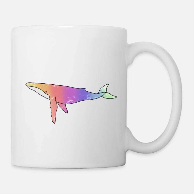 Wal Regenbogen Version - Tasse - Weiß