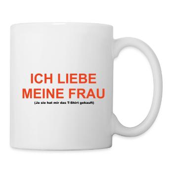 Cooles „Ich Liebe Meine Frau“ Design für ihn - Tasse - Weiß - Rechts