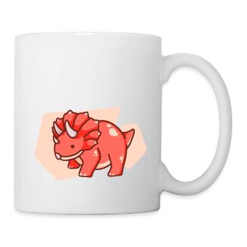 Mignon dinosaure potelé, dino, tricératops - Mug blanc - blanc - Droite