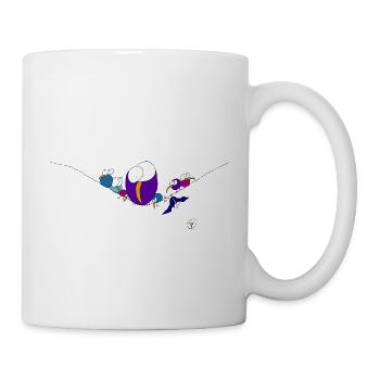 Vögel auf einem Seil - Tasse - Weiß - Rechts