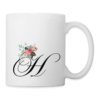 Buchstabe h blumig - Tasse - Weiß - Rechts