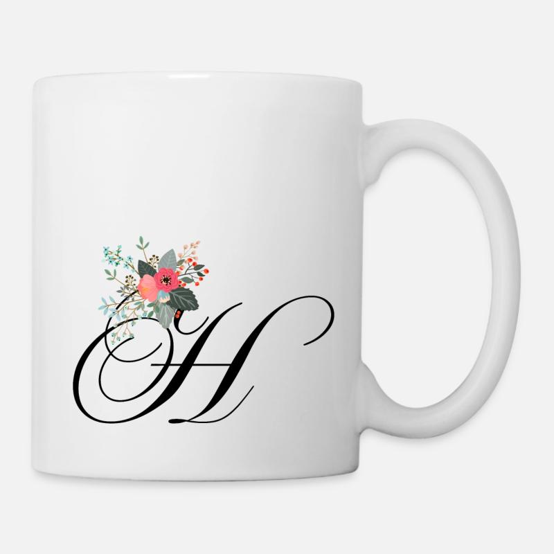 Buchstabe h blumig - Tasse - Weiß