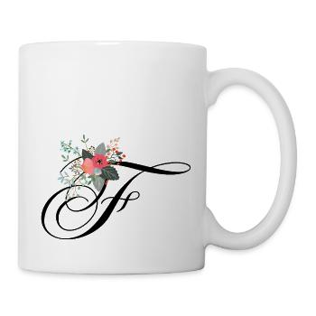 Buchstabe f Blumen - Tasse - Weiß - Rechts