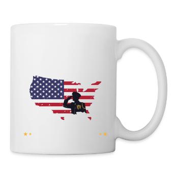 Land Of The Free Because Of The Brave - Mug blanc - blanc - Droite
