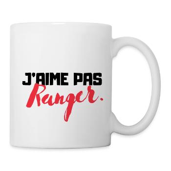 j'aime pas ranger cadeau humour - Mug blanc - blanc - Droite