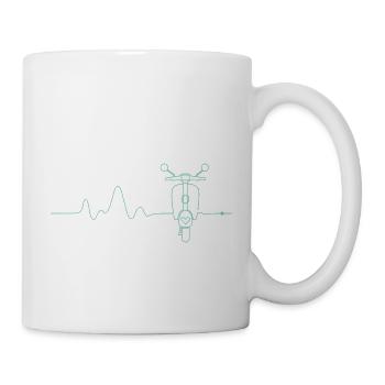 Scooter Heartbeat Pulse Line Scooter Gift - Mug - white - Right