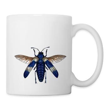 Großer blauer - Tasse - Weiß - Rechts