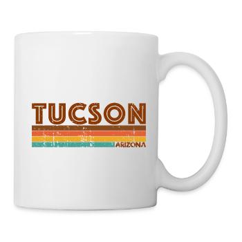Vintage 1980s Style Tucson Arizona - Mug blanc - blanc - Droite
