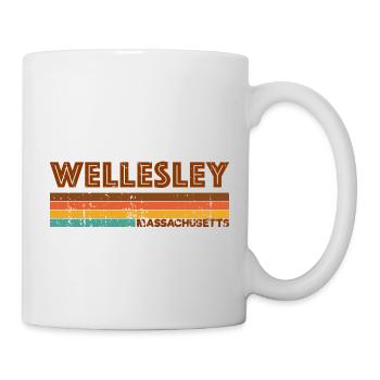 Vintage 1980s Style Wellesley MA - Mug blanc - blanc - Droite