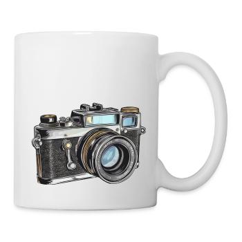 Dessin rétro de caméra - Mug blanc - blanc - Droite