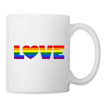 Pride Rainbow Love Heart LGBT LGBTQ CSD Gift - Mug - white - Right