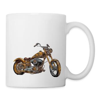 Moto chopper orange n°2 - Mug blanc - blanc - Droite