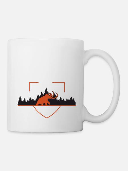 mammut in den bergen wappen schild - Tasse - Weiß