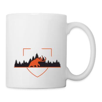 Mammouth dans les montagnes blason bouclier - Mug blanc - blanc - Droite