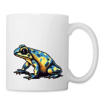 Farbenfroher Retro Pixel Pfeilgiftfrosch in 8 Bit - Tasse - Weiß - Rechts