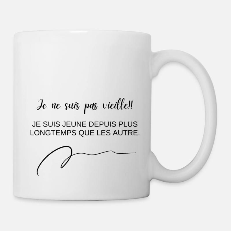 Je ne suis pas vieille je suis juste jeune - Mug blanc - blanc
