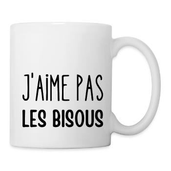 j'aime pas les bisous - Mug blanc - blanc - Droite