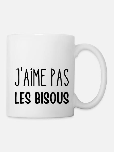 j'aime pas les bisous - Mug blanc - blanc