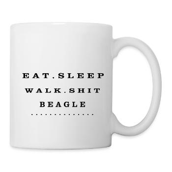 Eat, Sleep, Walk, Shit, Beagle - Mug - white - Right