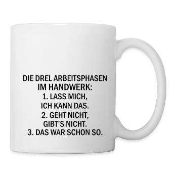 Handwerker Handyman Handwerk Werkzeug Baustelle - Tasse - Weiß - Rechts