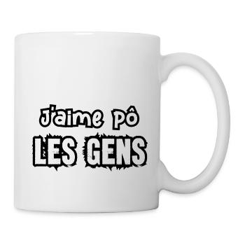 j'aime pô les gens - Mug blanc - blanc - Droite