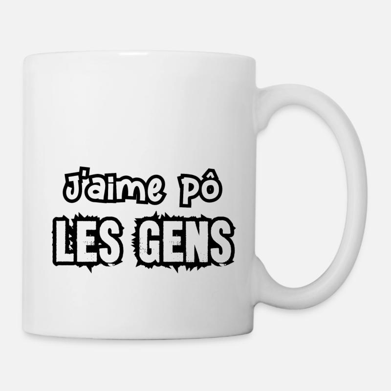 j'aime pô les gens - Mug blanc - blanc
