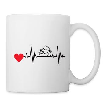 Motorrad Motorcross Motorradfahrer Motorradfan - Tasse - Weiß - Rechts