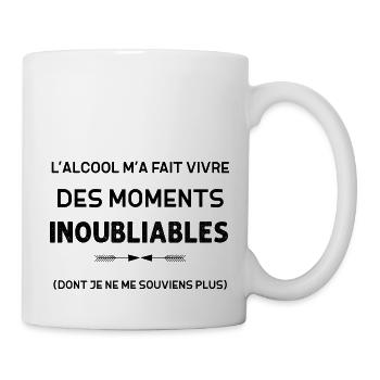 Alcool apéro moment inoubliables - Mug blanc - blanc - Droite