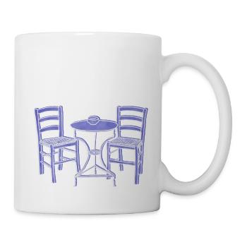"Tavern", Boho Line Art Design, Series "Greece" - Mug - white - Right