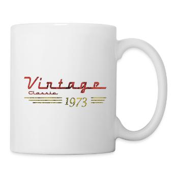50th Birthday vintage retro Born in 1973 Birthday - Mug - white - Right