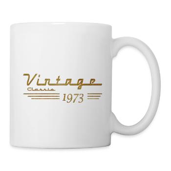 50th Birthday vintage retro Born in 1973 Birthday - Mug - white - Right